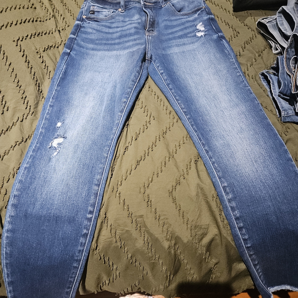 KanCan Women's Distressed Blue Boyfriend Jeans